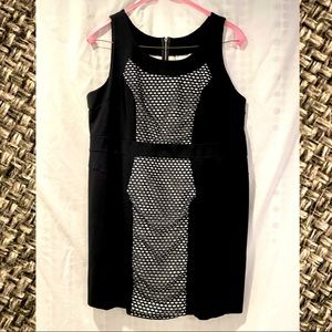 Black and White Sleeveless Overlay Dress